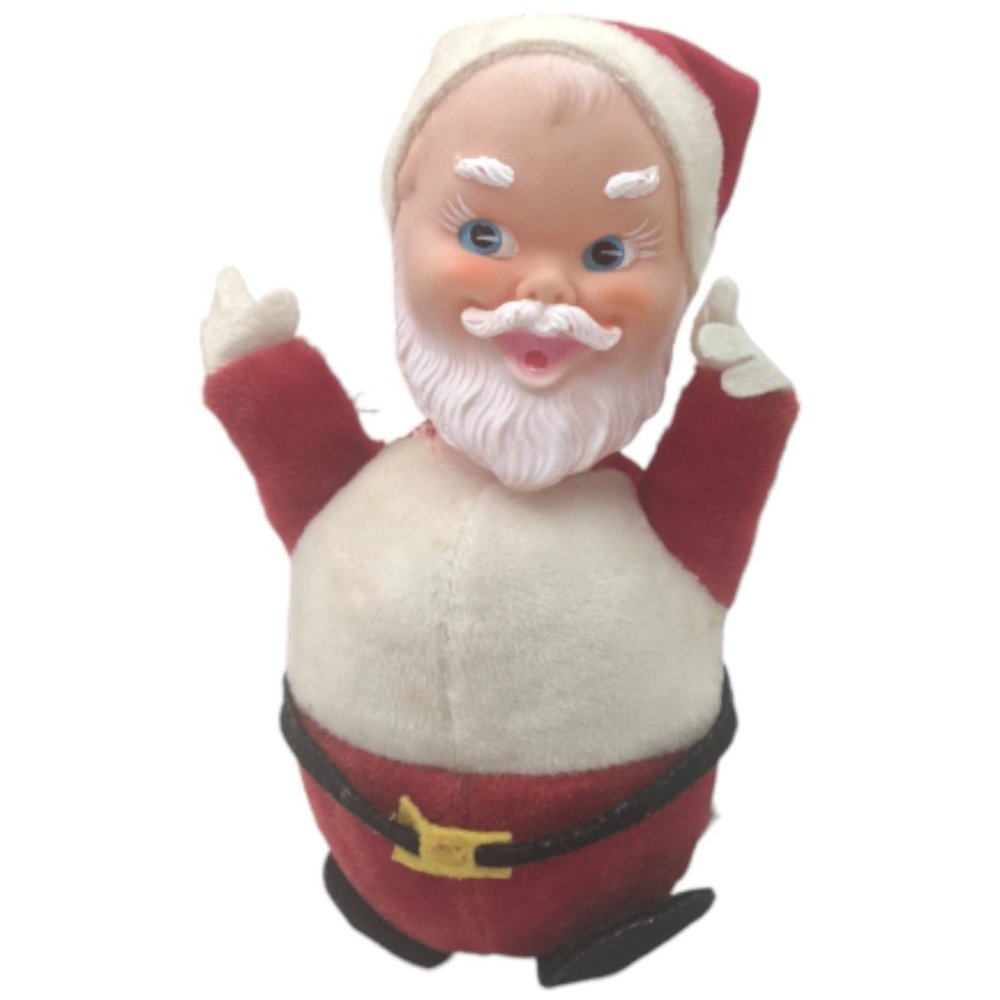Gund Roly Poly Santa Rubber Face Gunderful Creation Musical Chime Doll Japan Vtg